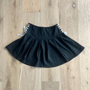 Black Lace-Up Women's Skirt
